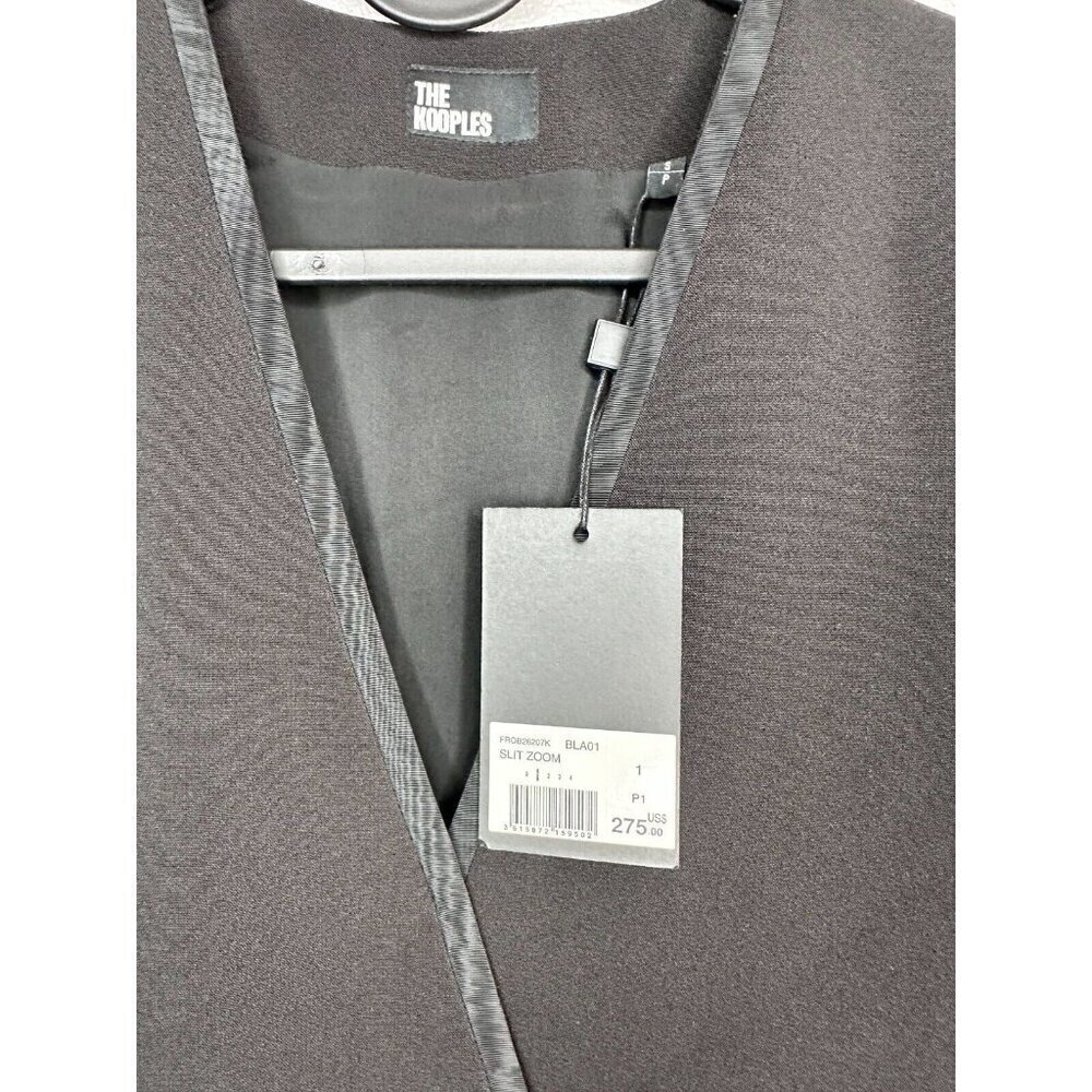 THE KOOPLES Short Black Crossover Long Sleeve Dress S Preppy Cocktail Career - Picture 10 of 10